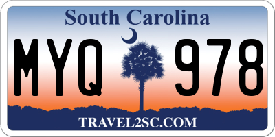 SC license plate MYQ978