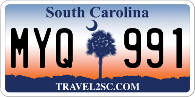 SC license plate MYQ991