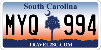 SC license plate MYQ994