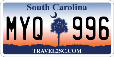 SC license plate MYQ996