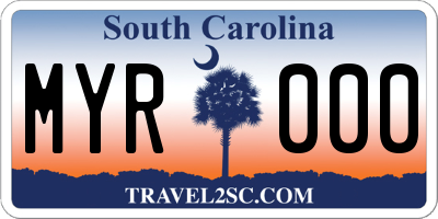 SC license plate MYR000