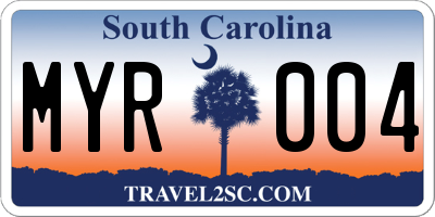 SC license plate MYR004