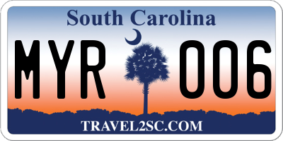 SC license plate MYR006