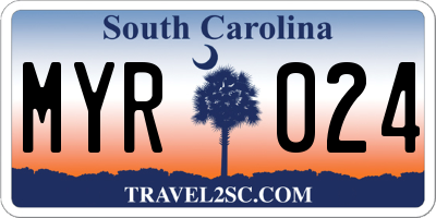 SC license plate MYR024