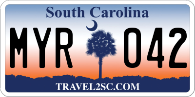 SC license plate MYR042