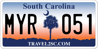 SC license plate MYR051