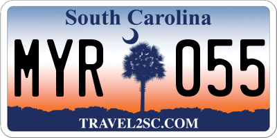 SC license plate MYR055