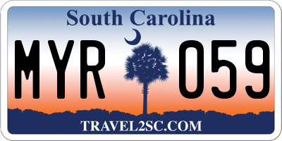 SC license plate MYR059