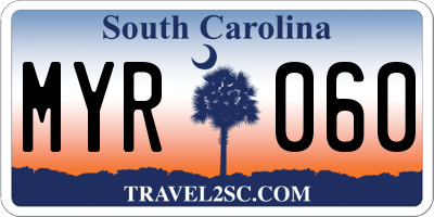 SC license plate MYR060