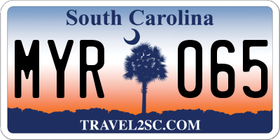 SC license plate MYR065