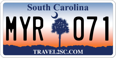 SC license plate MYR071