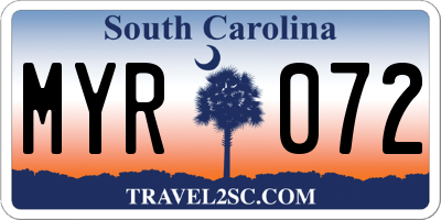 SC license plate MYR072
