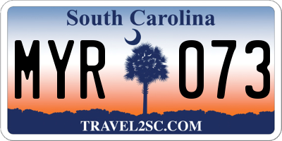 SC license plate MYR073