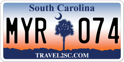 SC license plate MYR074
