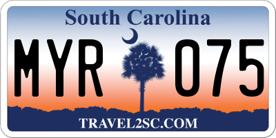 SC license plate MYR075