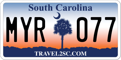 SC license plate MYR077