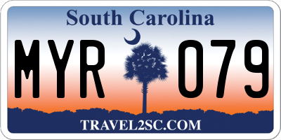SC license plate MYR079