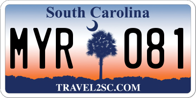 SC license plate MYR081