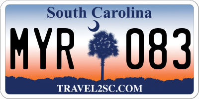 SC license plate MYR083