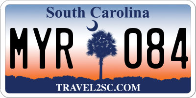 SC license plate MYR084