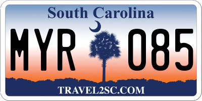 SC license plate MYR085