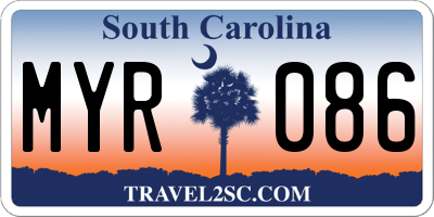 SC license plate MYR086
