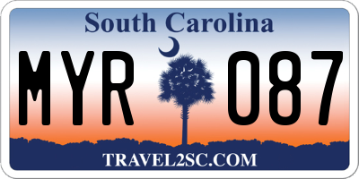 SC license plate MYR087