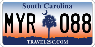 SC license plate MYR088