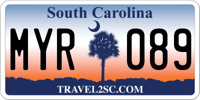 SC license plate MYR089