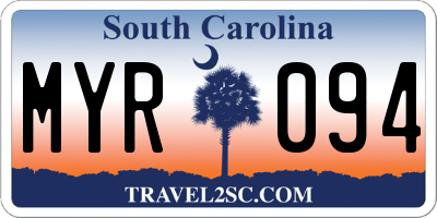 SC license plate MYR094