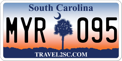 SC license plate MYR095