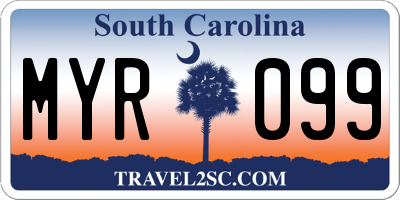 SC license plate MYR099