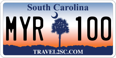 SC license plate MYR100