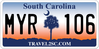 SC license plate MYR106