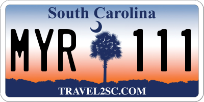 SC license plate MYR111