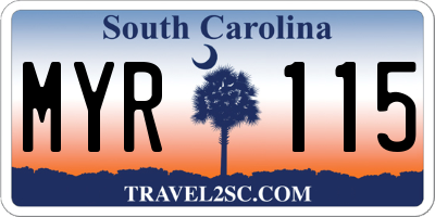 SC license plate MYR115