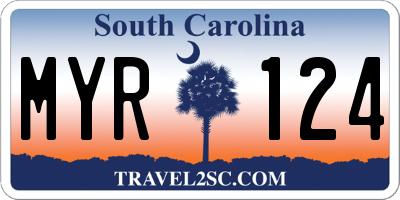 SC license plate MYR124