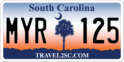 SC license plate MYR125