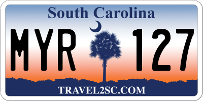 SC license plate MYR127