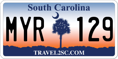 SC license plate MYR129