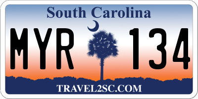 SC license plate MYR134