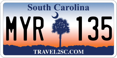 SC license plate MYR135