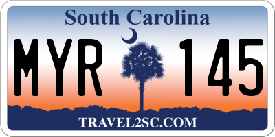 SC license plate MYR145