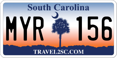 SC license plate MYR156