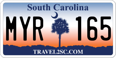 SC license plate MYR165