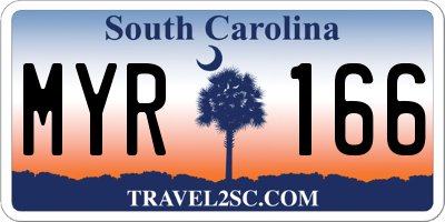 SC license plate MYR166