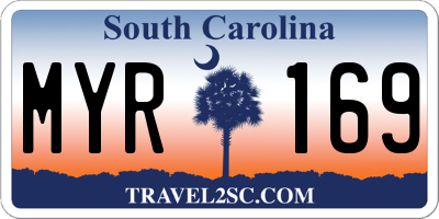SC license plate MYR169