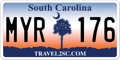 SC license plate MYR176