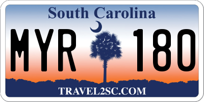 SC license plate MYR180