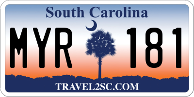 SC license plate MYR181